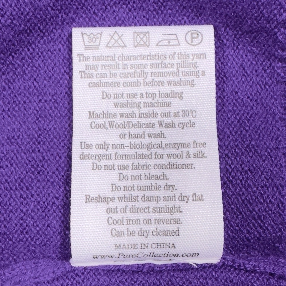 PURE Collection NWT 100% Cashmere Crew Neck Deep Purple Jumper Sweater US6 UK12 - Picture 12 of 14